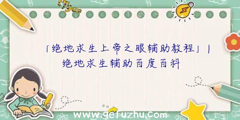 「绝地求生上帝之眼辅助教程」|绝地求生辅助百度百科